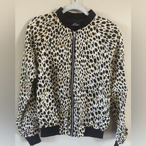 Motel Black and Cream Animal Print Bomber Jacket